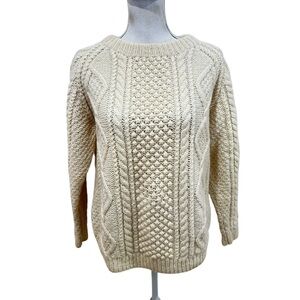 Vintage MacMillan of Scotland unisex hand knit Aran wool fisherman sweater large
